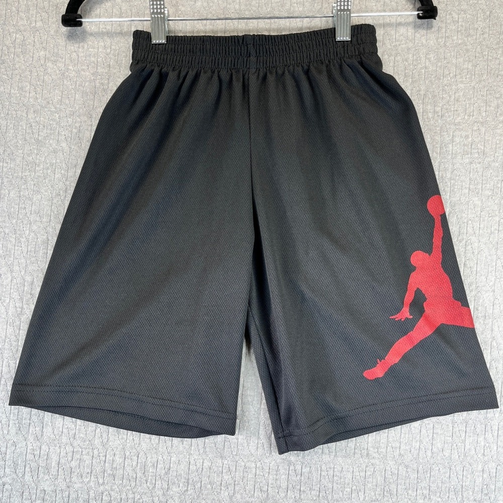 Micheal Air Jordan Basketball Shorts Boys M Black Red Jumpman NBA Sports